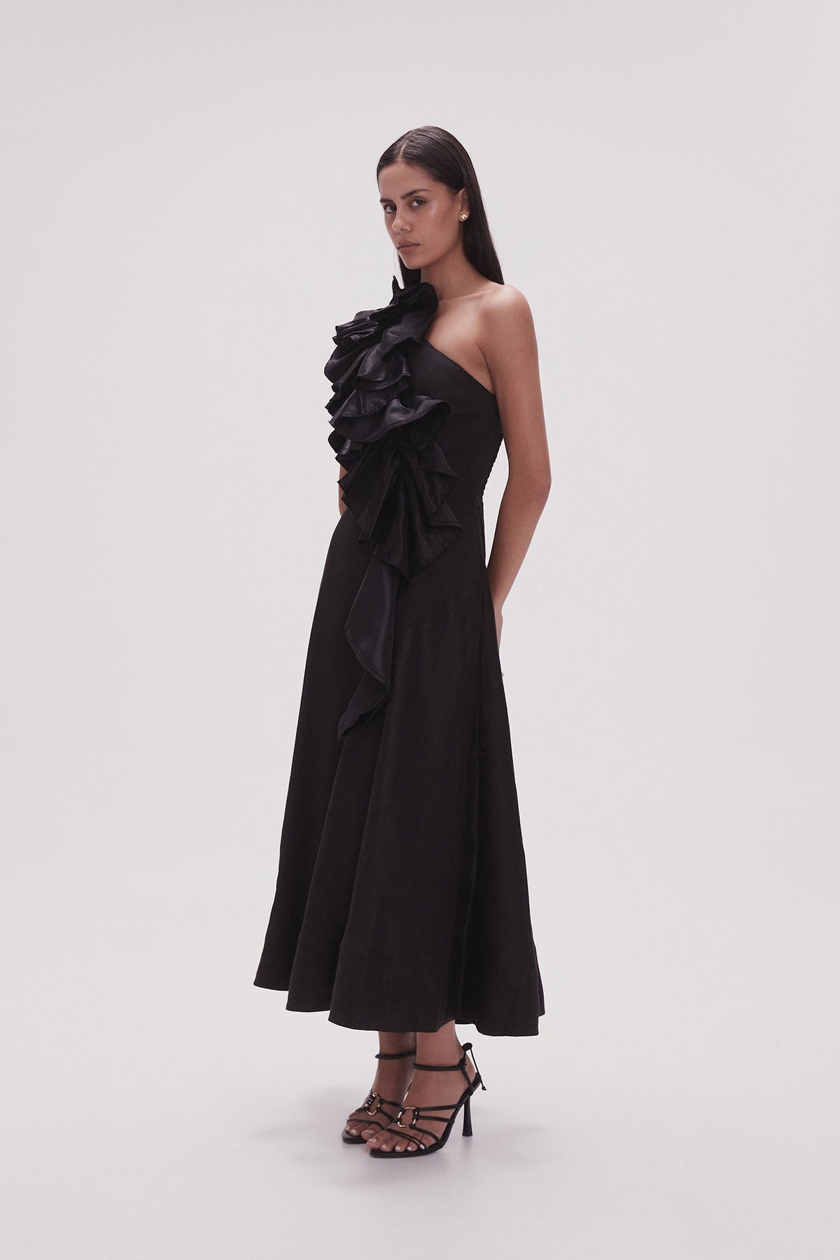Women Adelia Ruffle Midi Dress | Aje