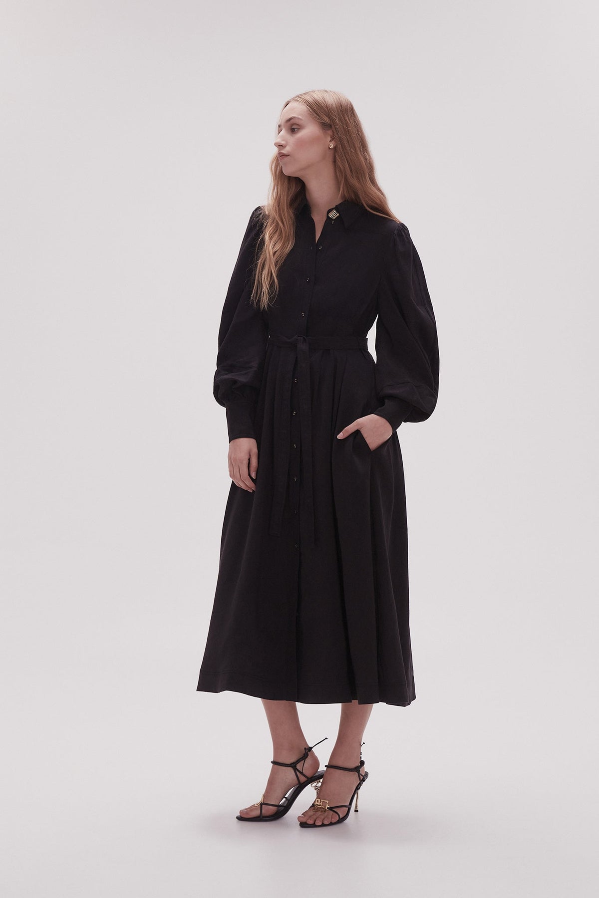Women Bonnie Knot Sleeve Midi Dress | Aje