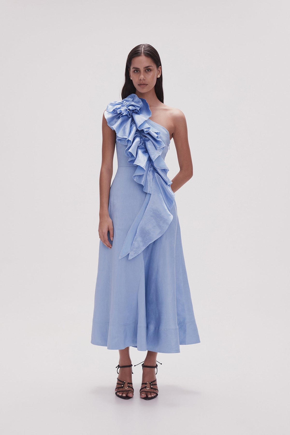 Women Adelia Ruffle Midi Dress | Aje