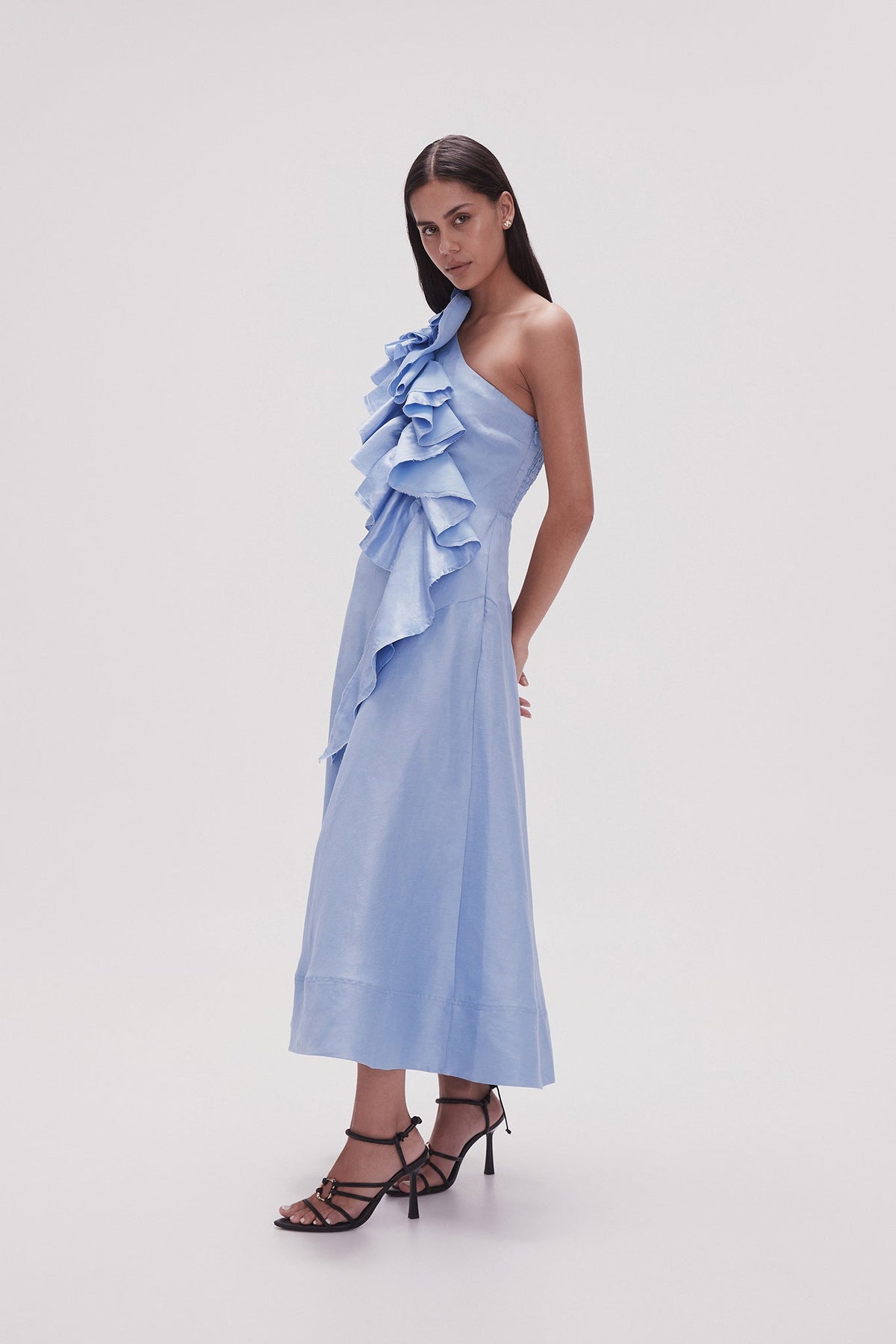 Women Adelia Ruffle Midi Dress | Aje