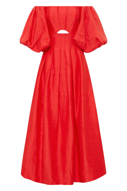 Women Eugenie Off Shoulder Midi Dress | Aje