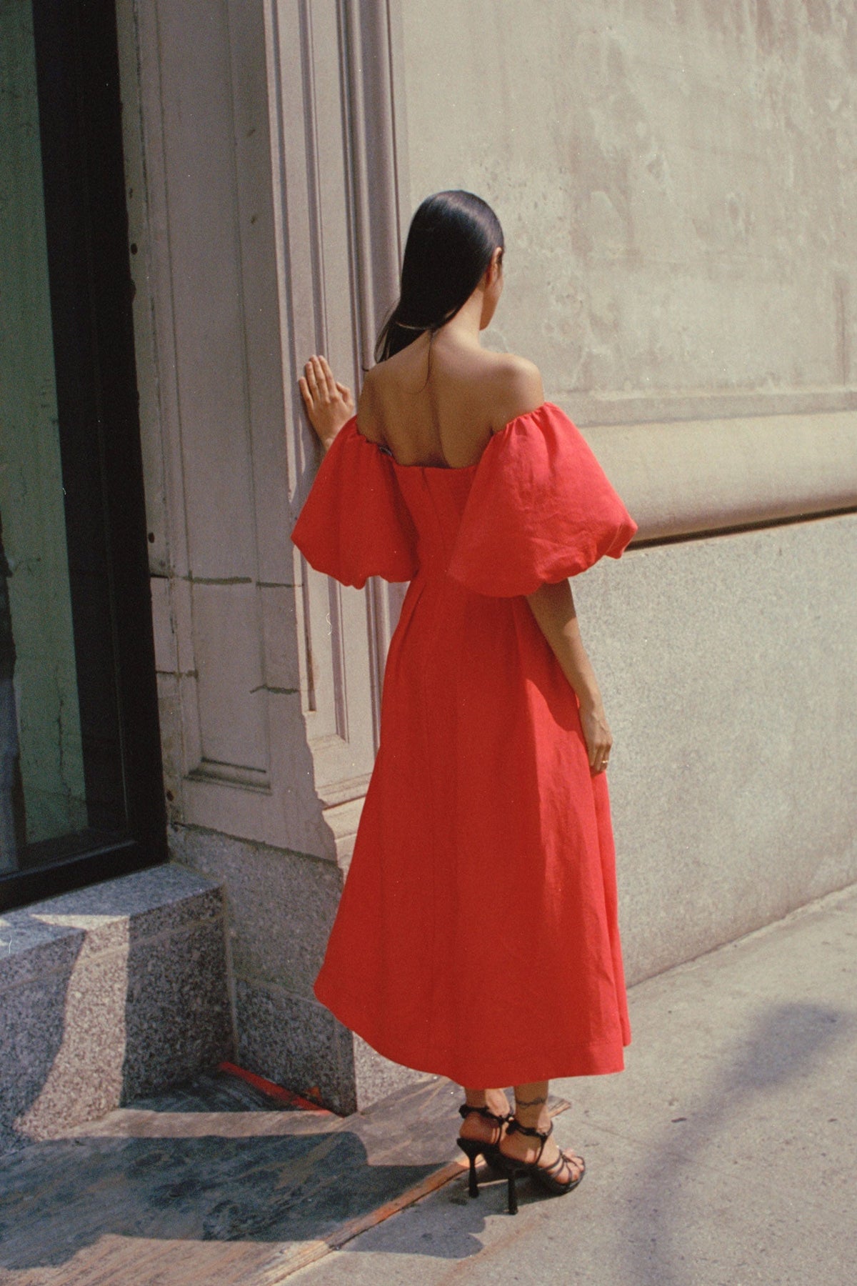 Women Eugenie Off Shoulder Midi Dress | Aje