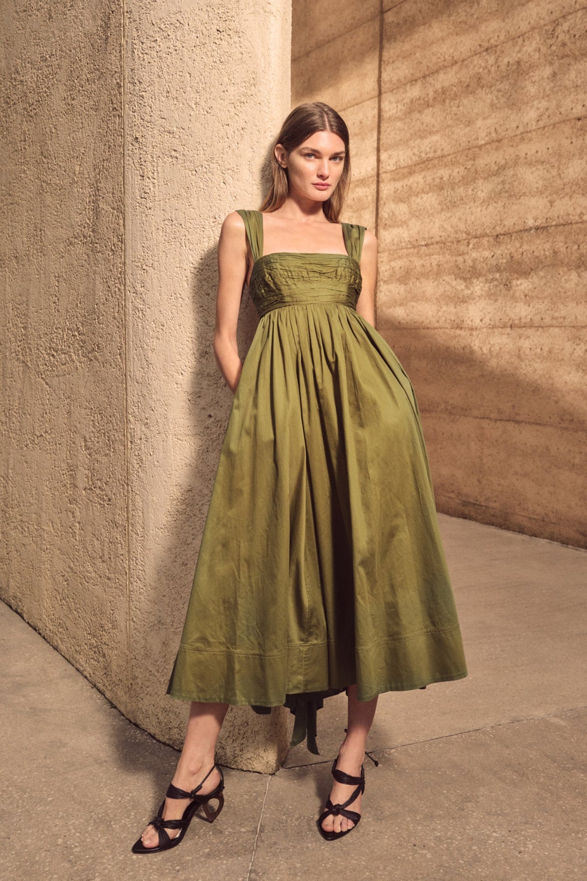 Women Nova Tie Back Midi Dress | Aje