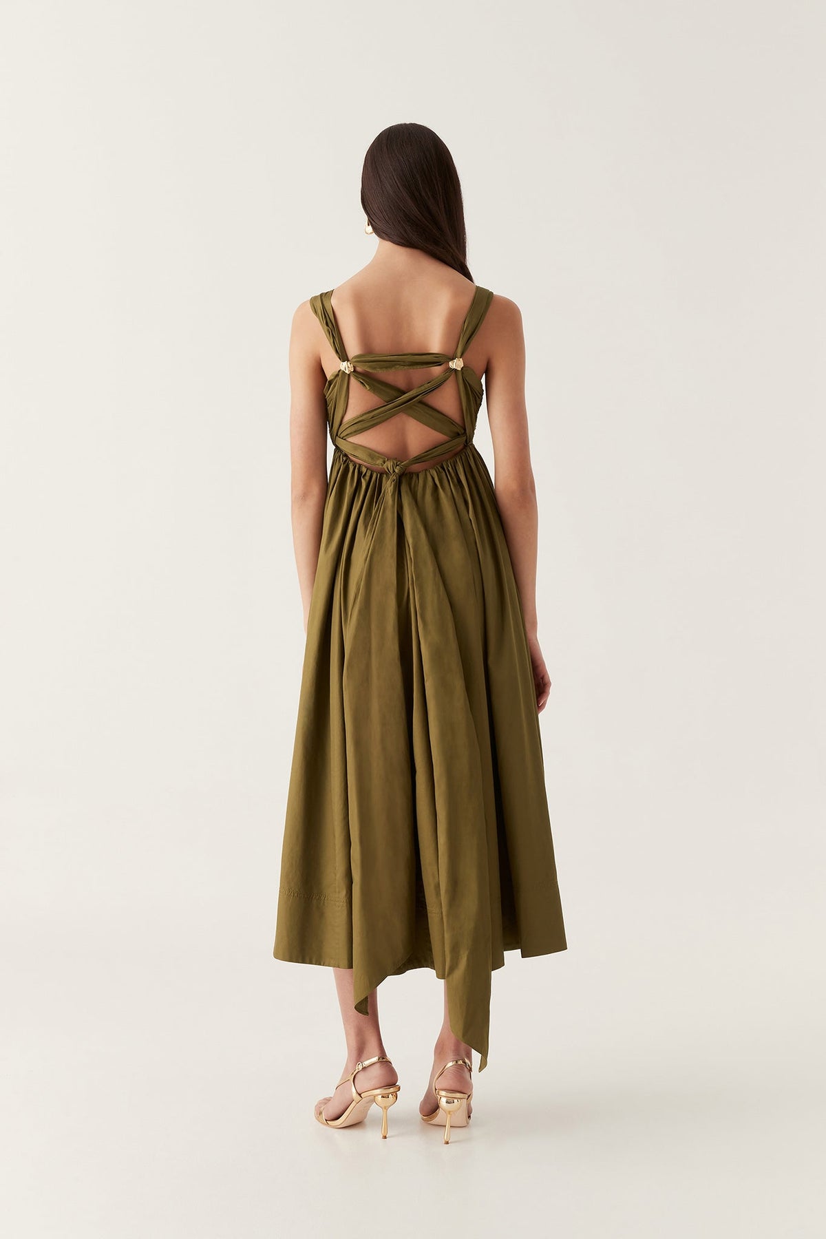 Women Nova Tie Back Midi Dress | Aje