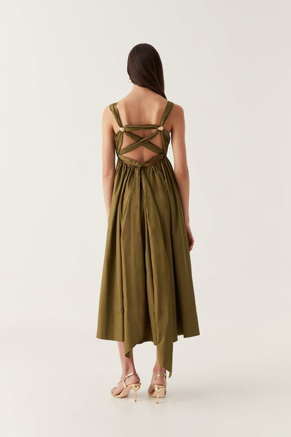 Women Nova Tie Back Midi Dress | Aje