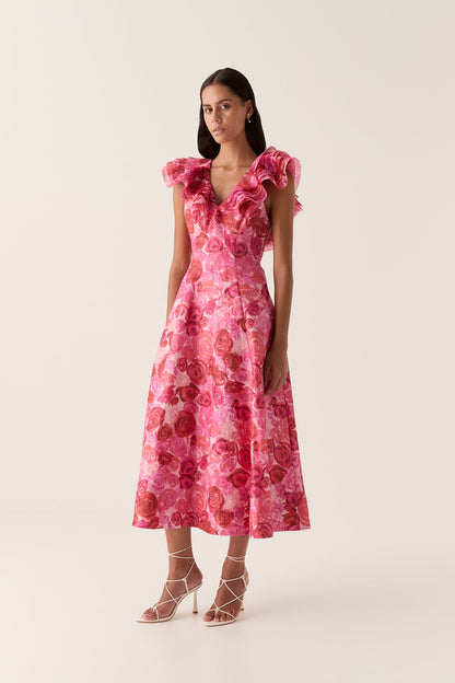 Women Enchanted Plunge Midi Dress | Aje