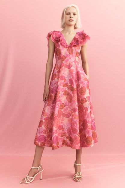 Women Enchanted Plunge Midi Dress | Aje