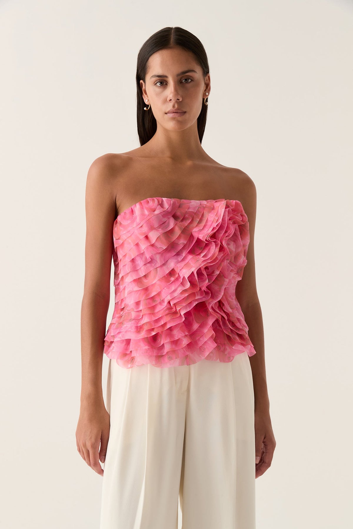 Women Charmed Rosette Ruffle Bustier | Aje