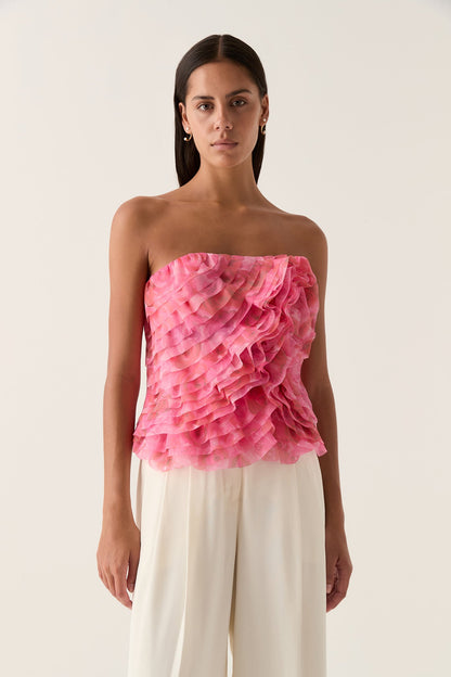 Women Charmed Rosette Ruffle Bustier | Aje